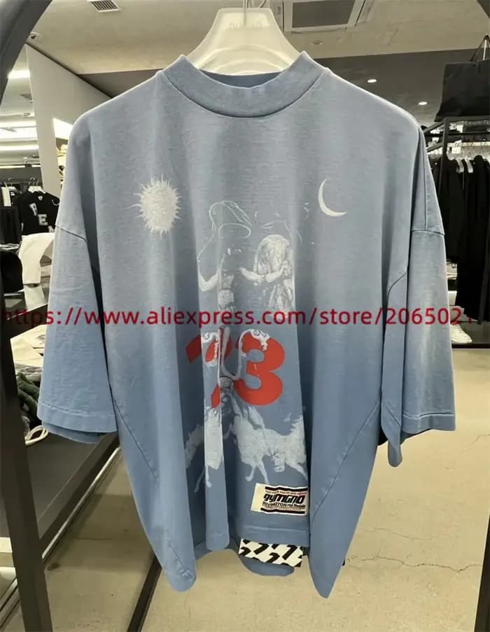 T-shirt RRRree teint bleu pour hommes et femmes