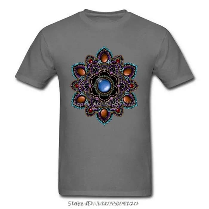 T-shirt Om Mandala avec pierres précieuses pour hommes