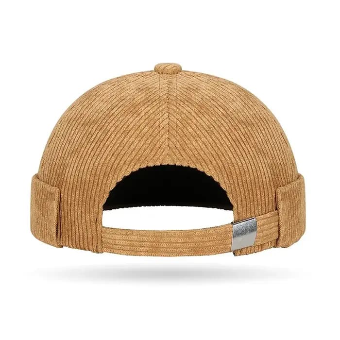 Casquette sans bords en velours côtelé pour hommes et femmes