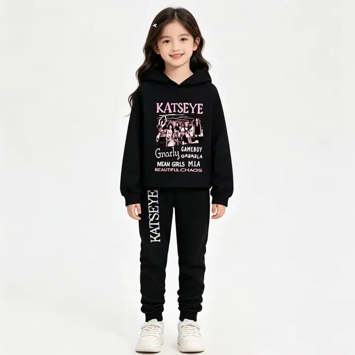 KATSEYE Ensemble sweat à capuche court pour filles