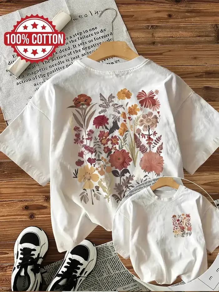 Fleur 100% coton Y2k T-Shirt femme drôle t-shirts Egirl mode coréenne graphique