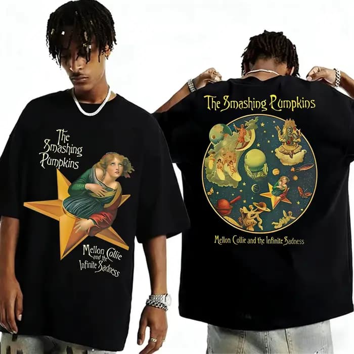 T-shirt imprimé Smashing Pumpkins pour femmes et hommes