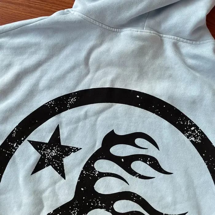 Sweat à capuche HS Fire bleu ciel