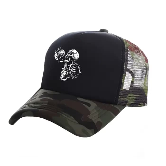 Casquettes de camionneur Cool Drunk Skull pour hommes et femmes