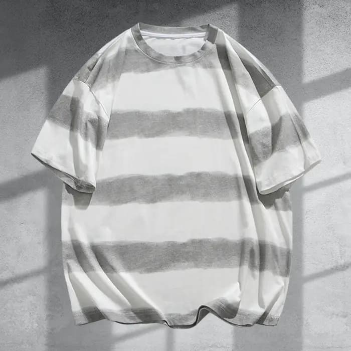 T-shirt oversize style hip-hop pour homme, nouveau coloris dégradé, décontracté, col rond, manches courtes, mode coréenne Y2K, tee-shirt ample pour homme