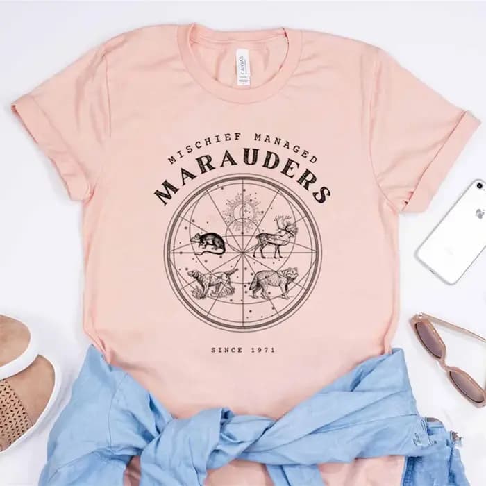 Mischief gérer chemise les Marauders Hp sorcier école T-shirt Fandom Booktok Bookish Merch assistant Halloween hauts Fans cadeau