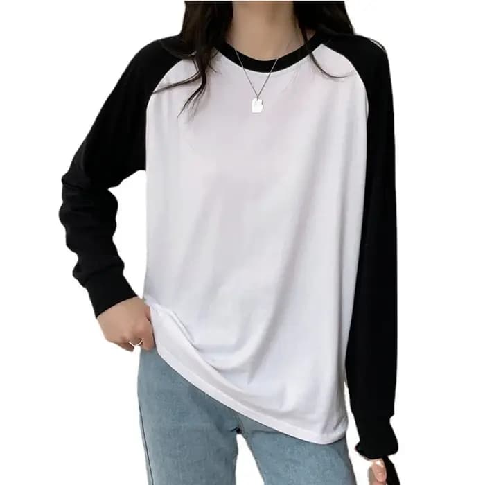 Femme décontracté à manches longues col rond T-Shirt femme régulière couleur unie T-Shirt toutes les