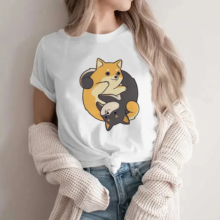 Akita Inu t-shirt femmes Y2K t-shirt femme drôle japonais streetwear vêtements
