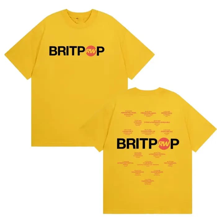 Robbie Williams BRITPOP Album 2026 T-shirts imprimés pour hommes et femmes Hip Hop Pop Music T-shirt à manches courtes 100% coton Tees Streetwear