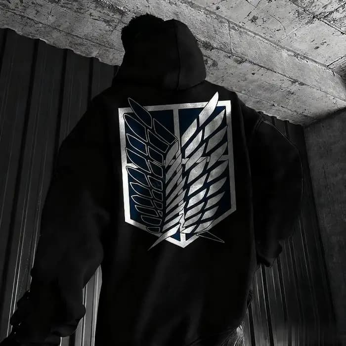  Attaque sur Titan Anime sweat à capuche hommes femmes surdimensionné ailes Logo Streetwear décontracté Cosplay mode