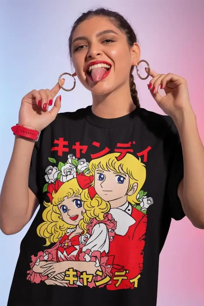 T-shirt Shojo Candy, t-shirt unisexe en coton épais