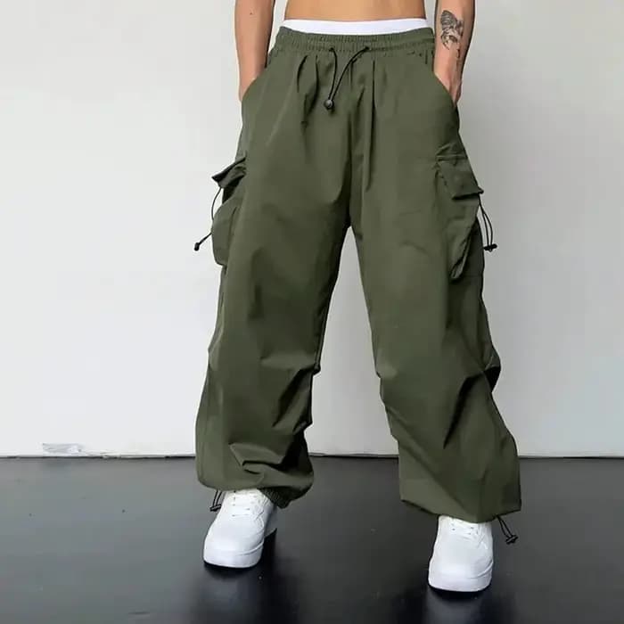 Pantalon cargo vintage pour homme avec cordon de serrage