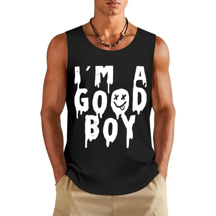 T-shirt de musculation anime pour hommes, haut précieux, je suis un bon garçon