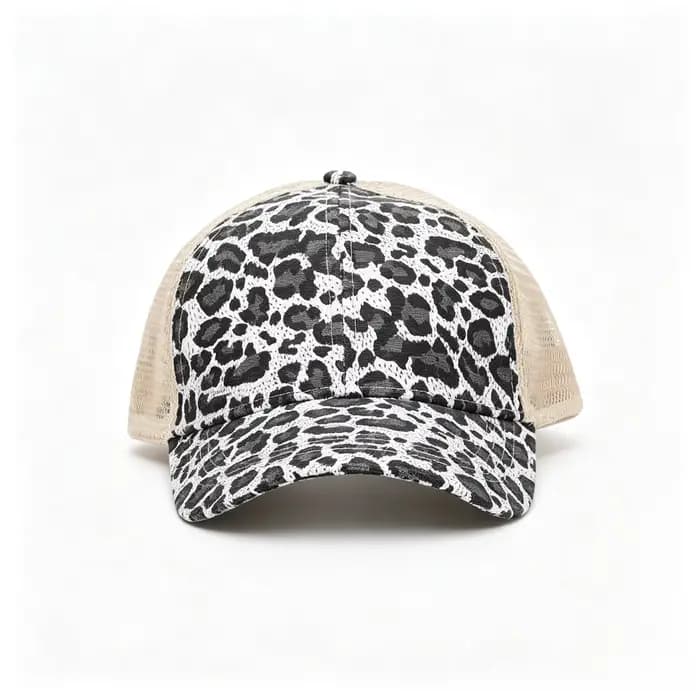 Casquette de baseball réglable à motif léopard
