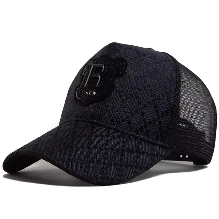 Nouvelle casquette de baseball d'été pour hommes, style 5 panneaux à grille R Label, casquette truck