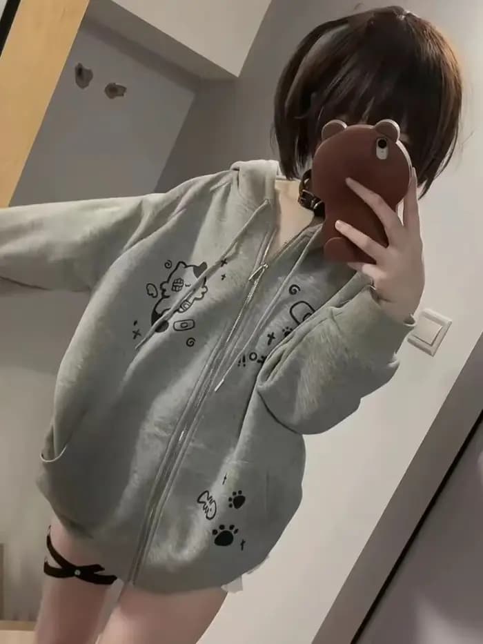 Sweats à capuche décontractés japonais pour femmes