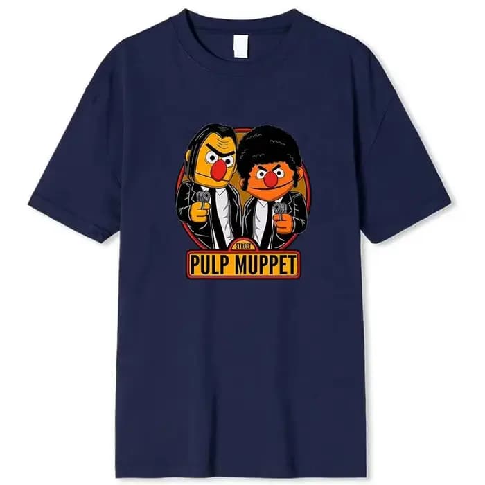 Mode vêtements pour hommes respirant sésame rue imprimé décontracté coton T-Shirt Vintage été à manches courtes été T-Shirt