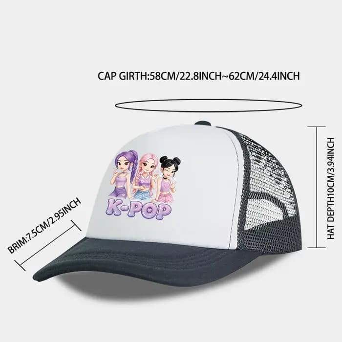 Casquette de baseball style Y2K avec imprimé K-Pop
