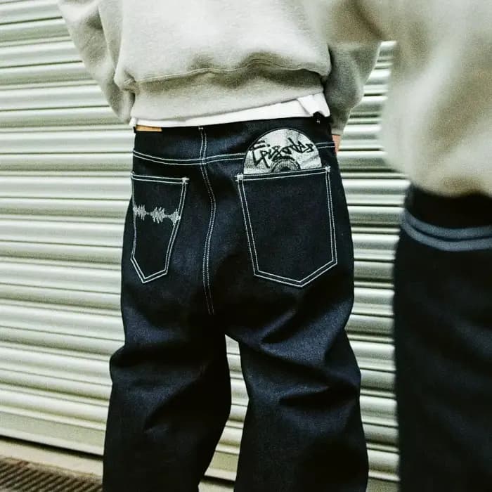 Jeans gothiques noirs tendance hip-hop