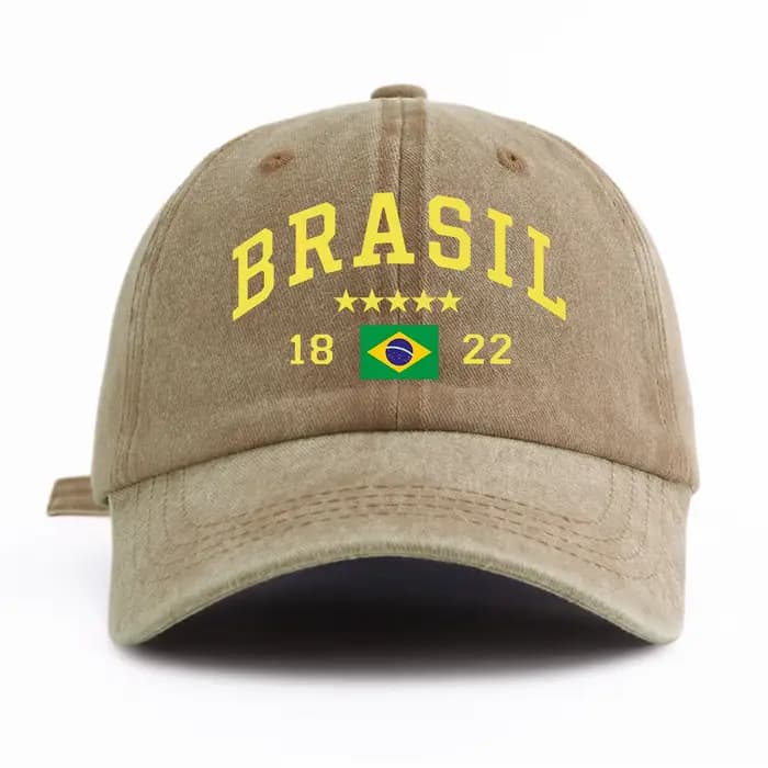 Casquette de Baseball délavée à imprimé BRASIL pour adultes