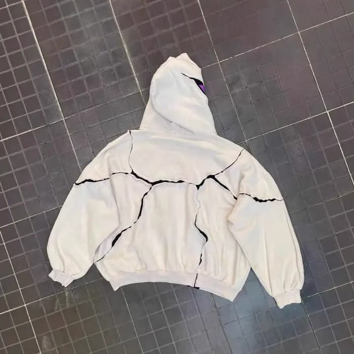 Sweat à capuche décontracté oversize patchwork tendance streetwear automne homme – Tissu doux et confortable