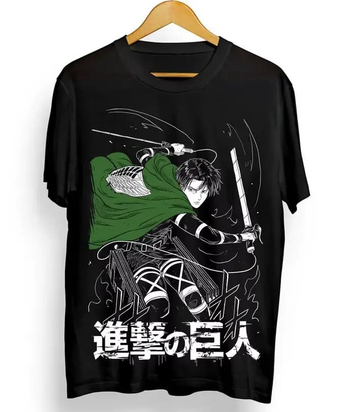 Levi Shingeki T-shirt No Kyojin attaque sur Titan Anime AOT chemise d'horreur toutes tailles