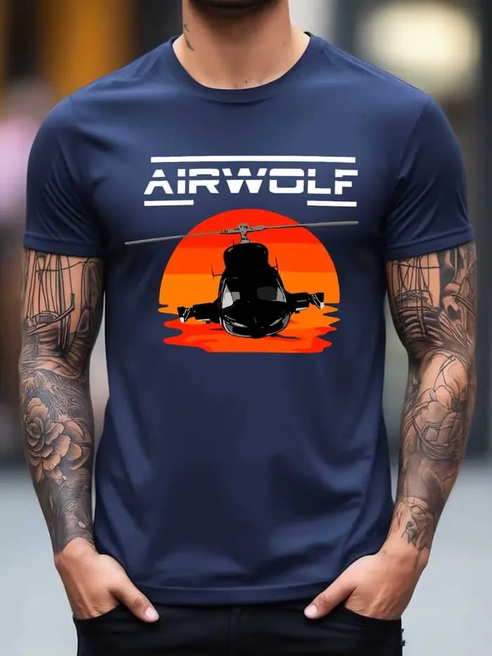 T-Shirt graphique Airwolf pour hommes