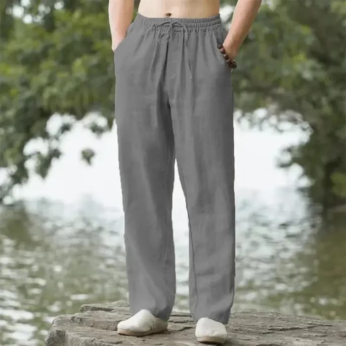 Nouveaux pantalons de plage pour hommes Joggers mode coton lin