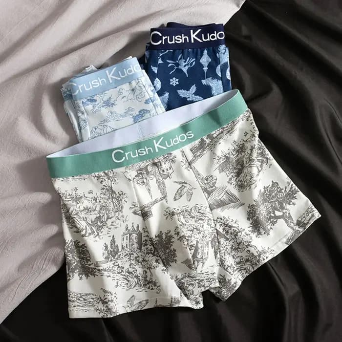Sous-vêtements imprimés à la mode pour hommes, taille européenne et américaine, caleçons confortables de grande taille, shorts de sport décontractés