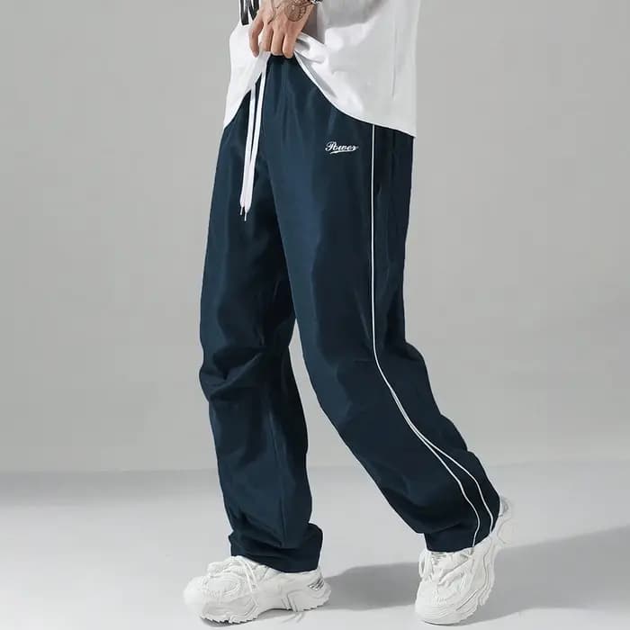 Pantalons de survêtement de fitness pour hommes, pantalons de sport décontractés, pantalons droits à cordon de serrage, pantalons de jogging fins pour le printemps et l'été, pantalons de rue