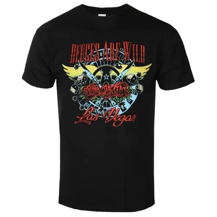 Aerosmith - T-shirt imprimé avec logo pour tous les jours et pour les festivals de musique