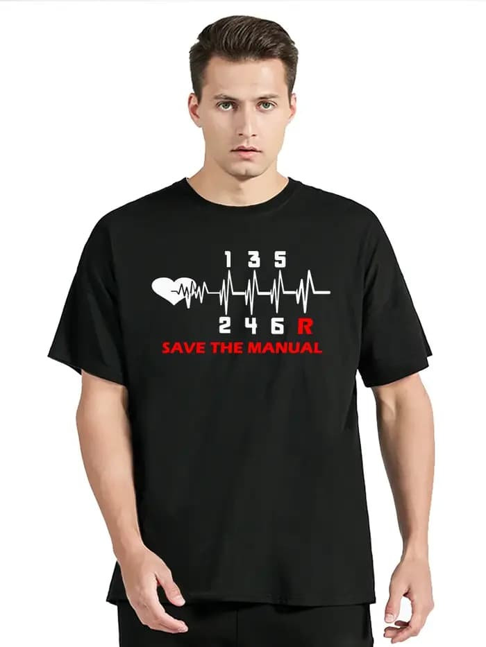 Vintage hommes vêtements T-Shirt sauver le bâton Transmission manuelle trois impression hauts surdimensionné Hip Hop