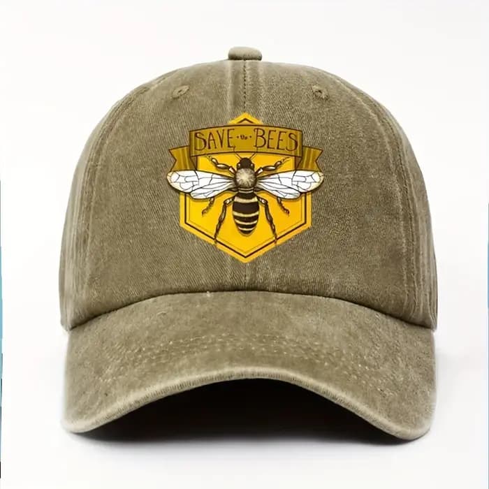 Casquette de baseball imprimée abeille