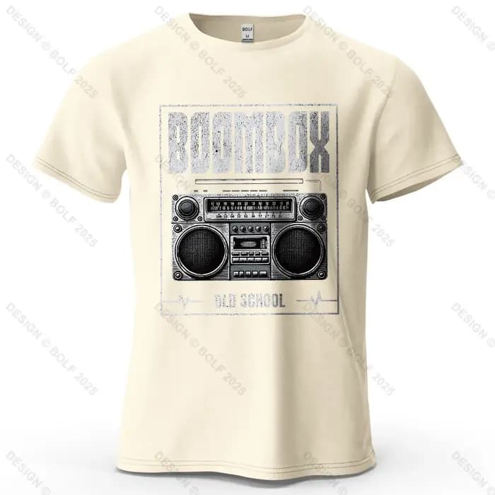 Boombox Hip Hop imprimé hommes T-Shirt 100% coton surdimensionné Vintage graphique t-shirts pour hau