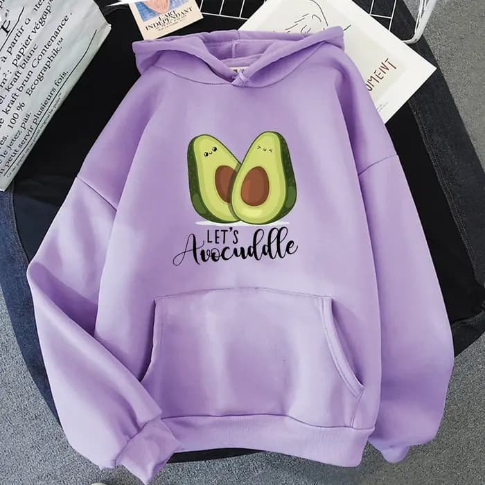 Sweat à capuche imprimé avocat de dessin animé pour adolescents