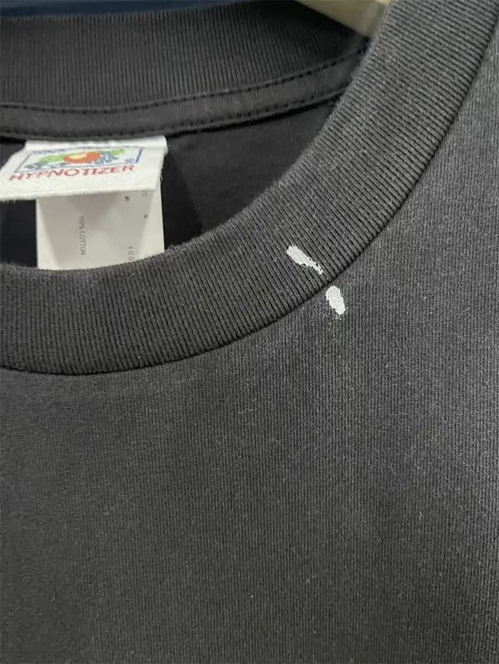 SAINT NaS lettre imprimé magnétophone motif Vintage lavé haute rue T-shirt pur coton col rond ample hommes à manches courtes