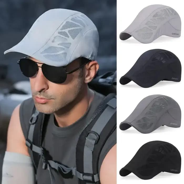 Casquette Béret Tendance Été Lettre Newsboy Séchage Rapide Anti-UV