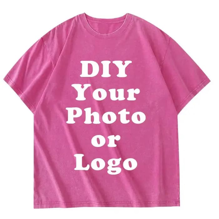 Bricolage votre Photo ou Logo personnalisé imprimé T-shirt 100% coton lavé
