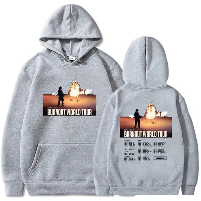 Boywithuke Burnout World Tour Sweats à capuche College graphiques pour hommes et femmes