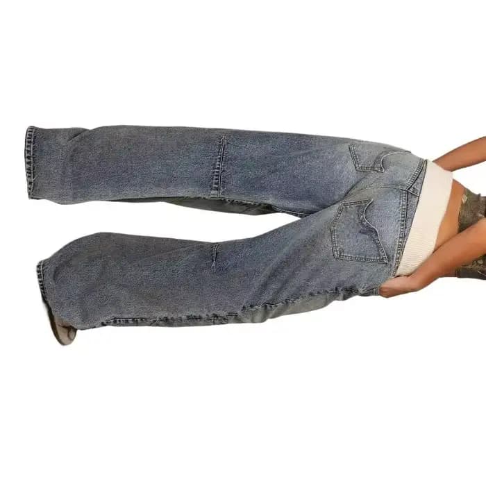 Jean bleu vieux délavé américain rétro rue hommes et femmes tendance droite et ample nouveau style vente chaude jeans décontractés