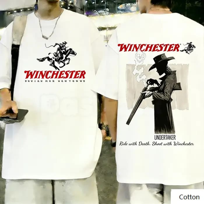 T-shirt graphique rétro Winchester Undertaker 2026, en coton unisexe, style streetwear cowboy améric