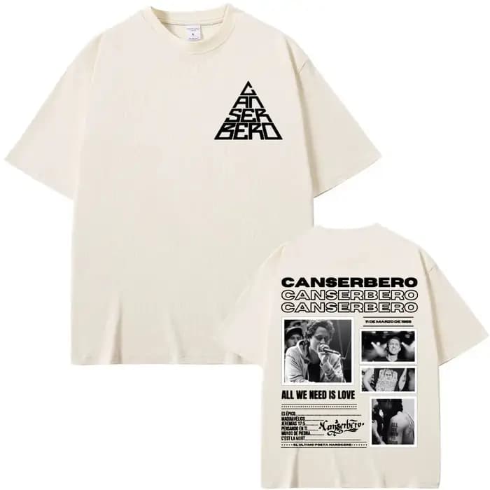 Canserbero tout ce dont nous avons besoin est amour Album 2025 Tour T-shirts hommes femmes Harajuku Vintage
