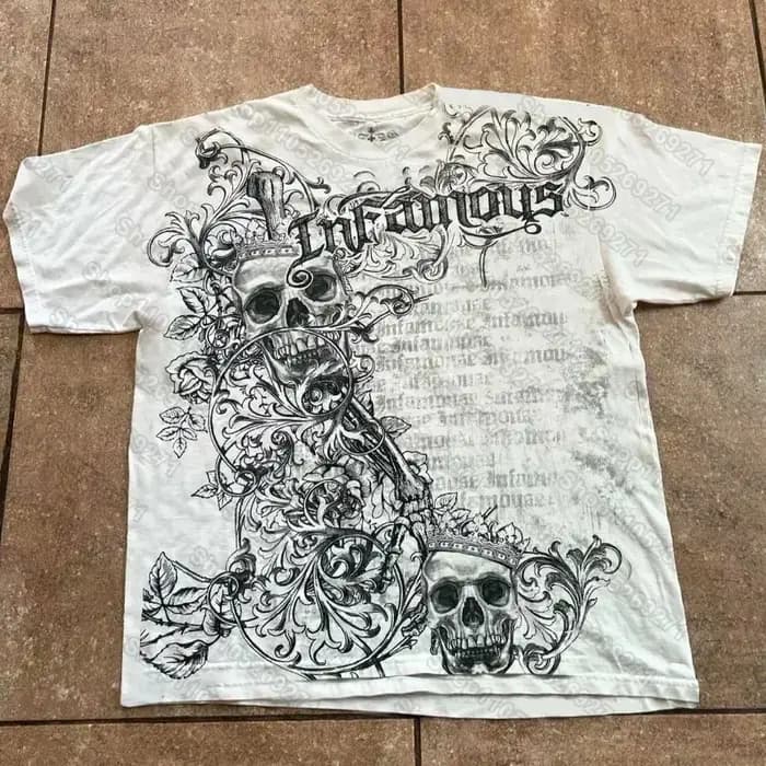 T-shirt Hip Hop Streetwear Femme Vintage Graphique Style Américain Mode Ample Tops Décontractés Couple Manches Courtes Vêtements