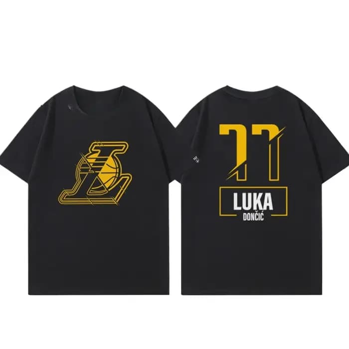 T-shirt à manches courtes Lakers Luka Doncic pour femmes et hommes