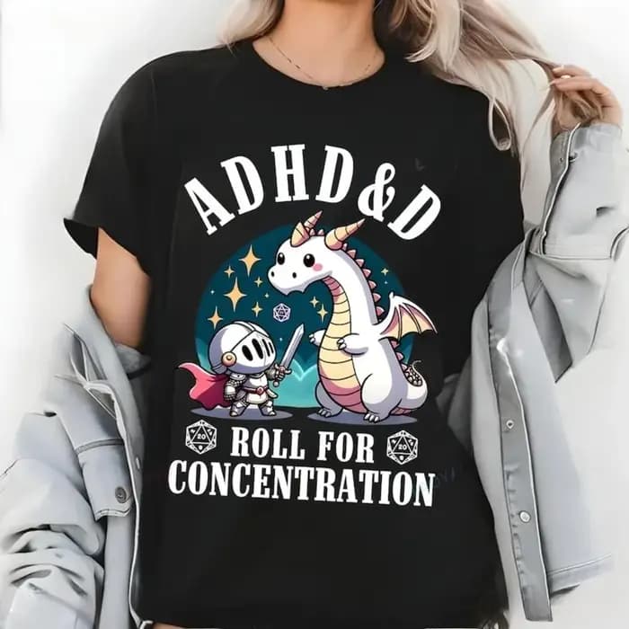 T-shirt décontracté pour homme avec impression graphique Rogue Adhd&D Roll RPG DnD Class