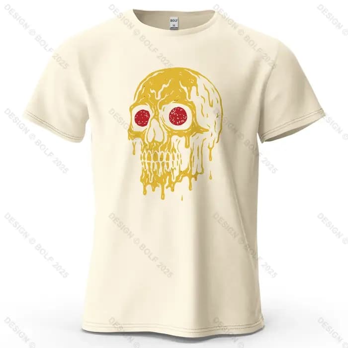 Fusion Skull Unique imprimé hommes T-Shirt 100% coton surdimensionné Edgy graphique t-shirts pour haut pour femme