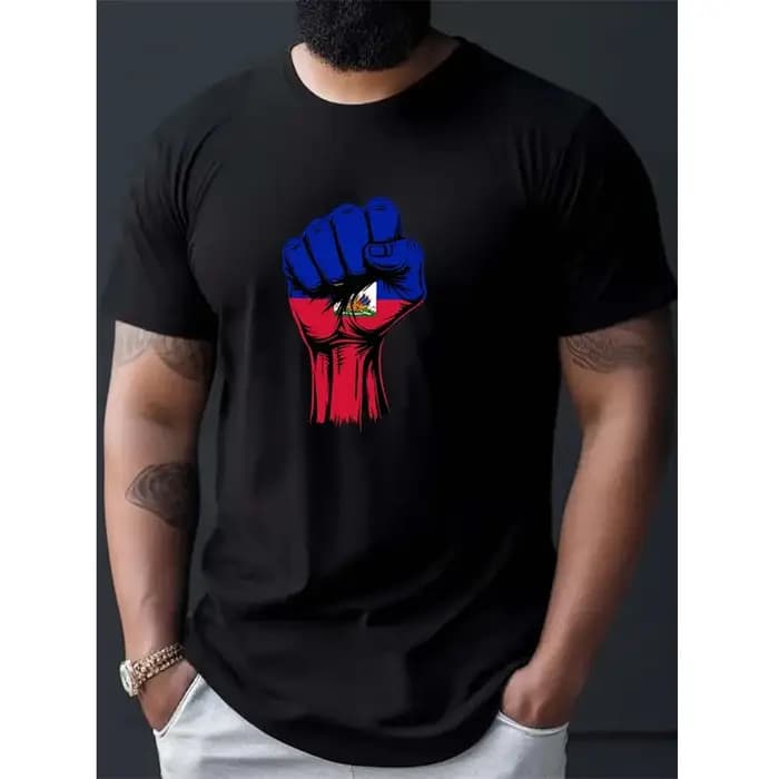 T-shirt 3D décontracté pour homme d'Haïti