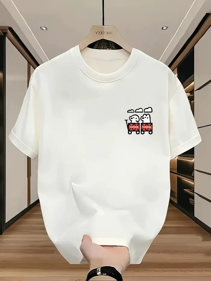 T-shirt graphique mignon pour homme
