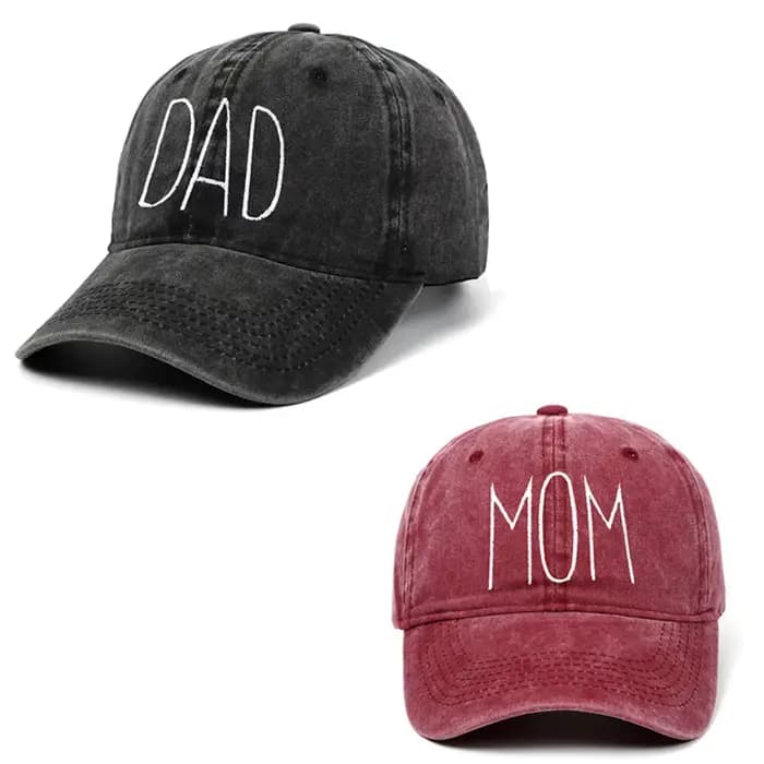 DAD MOM-Casquettes de baseball brodées de lettres pour hommes et femmes