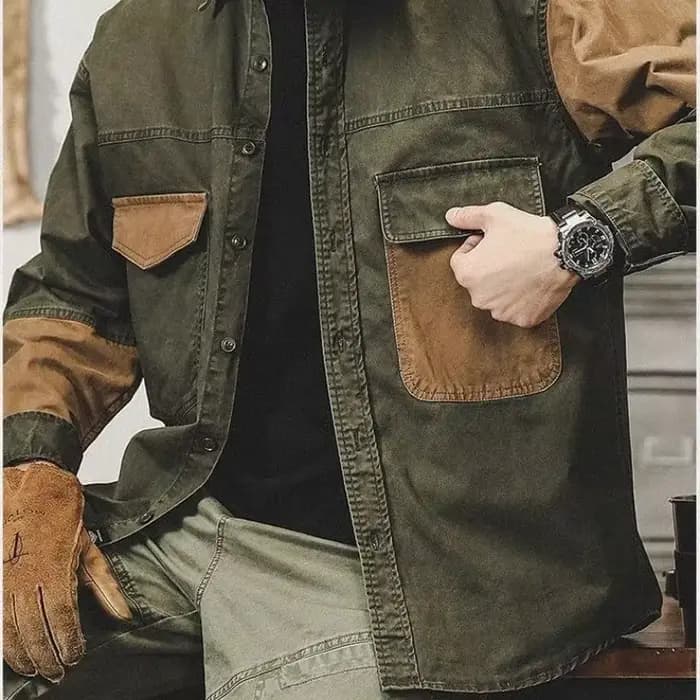 Vestes en denim à boutons pour hommes